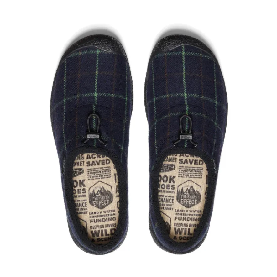Hot Howser III Slide Pour Homme | Navy Plaid Homme Chaussures À Enfiler