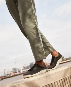 Online KNX Leather Sneaker  |  Black/Star White Femme Chaussures