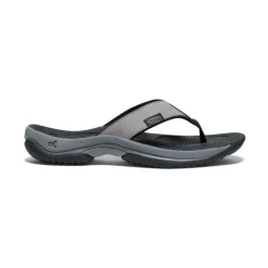 New Kona Leather Flip-Flop Pour Homme  |  Steel Grey/Black Homme Sandales