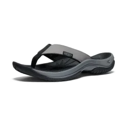 New Kona Leather Flip-Flop Pour Homme  |  Steel Grey/Black Homme Sandales