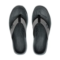 New Kona Leather Flip-Flop Pour Homme  |  Steel Grey/Black Homme Sandales