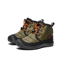 Hot Little Kids' Howser II Waterproof Chukka  |  Dark Olive/Gold Flame Enfant Bottes